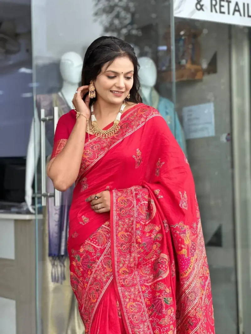 Pure Soft Pashmina Silk Designer Wedding Silk Saree