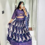 Purple Color Fox Georgette Embroidery Thread and Sequence Work Lehenga Choli