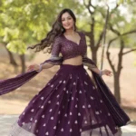 Purple Designer Party Wear Embroidered Lehenga Choli