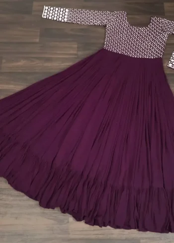 Readymade Designer Gown with Sequins & Zari Embroidered Work