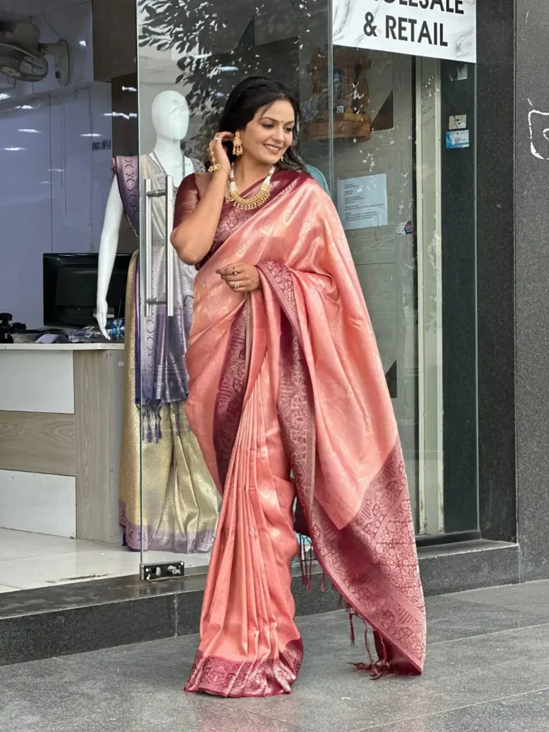 Rich Pallu Jacquard Work Soft Silk Saree for Wedding