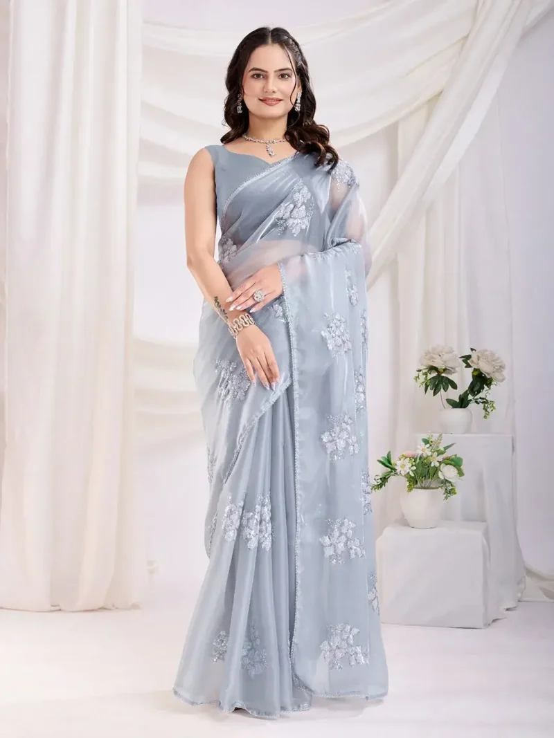 Sequins Embroidered Designer Jimmy Choo Party Wear Saree