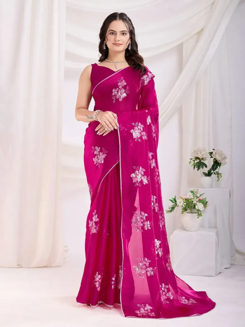 Sequins Embroidered Designer Jimmy Choo Party Wear Saree