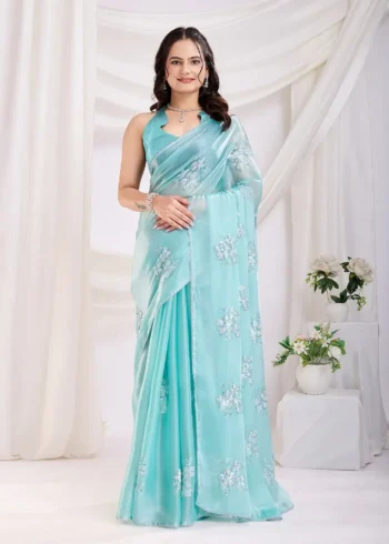 Sequins Embroidered Designer Jimmy Choo Party Wear Saree