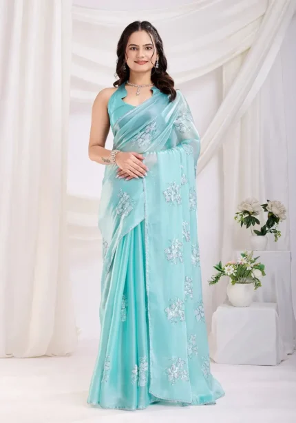 Sequins Embroidered Designer Jimmy Choo Party Wear Saree