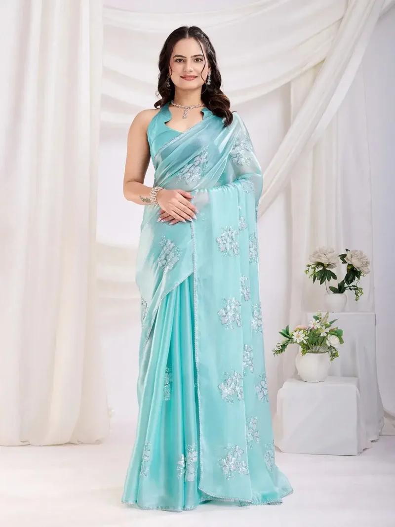 Sequins Embroidered Designer Jimmy Choo Party Wear Saree