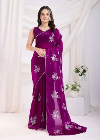 Sequins Embroidered Designer Jimmy Choo Party Wear Saree