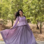 Shimmer Vichitra Plain Designer Lehenga with Embroidered Blouse