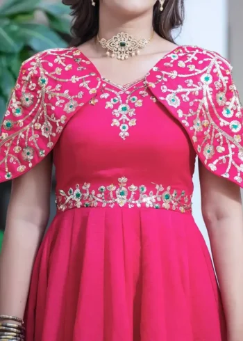 Simmar Vichitra Silk Sequence Embroidered Designer Anarakli Gown