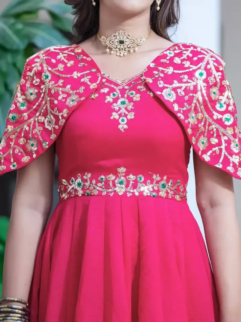 Simmar Vichitra Silk Sequence Embroidered Designer Anarakli Gown