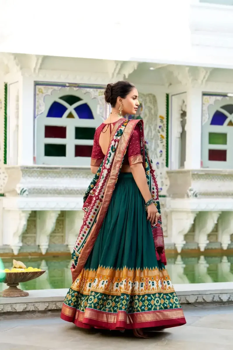 Tussar Silk Patola Printed Halfsaree Lehenga Choli