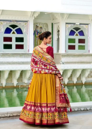Tussar Silk Patola Printed Halfsaree Lehenga Choli