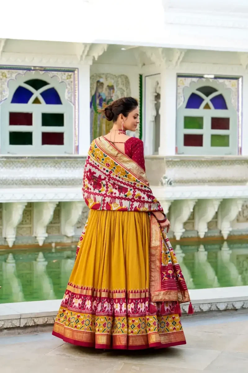 Tussar Silk Patola Printed Halfsaree Lehenga Choli
