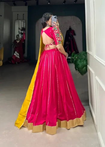 Zari Line Gota Patti Design Chanderi Chaniya Choli