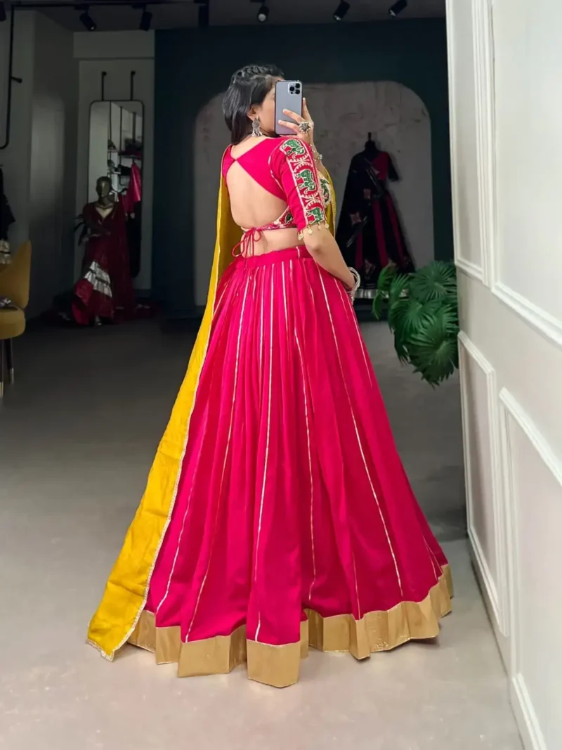 Zari Line Gota Patti Design Chanderi Chaniya Choli