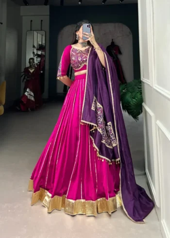 Zari Line Gota Patti Design Chanderi Chaniya Choli