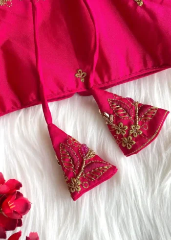 Zari Thread Bead Khatli Hand Work Banarasi Silk Blouse
