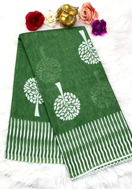 batik-printed-linen-cotton-silk-sarees