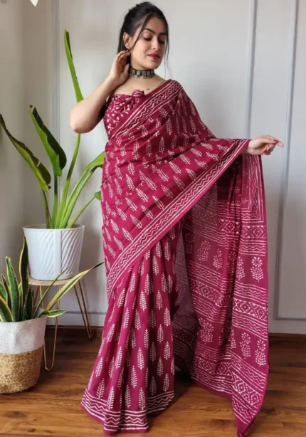 Batik Digital Prints Flowy Linen Silk Cotton Sarees