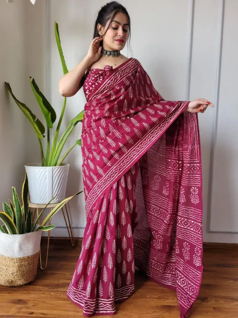 Batik Digital Prints Flowy Linen Silk Cotton Sarees