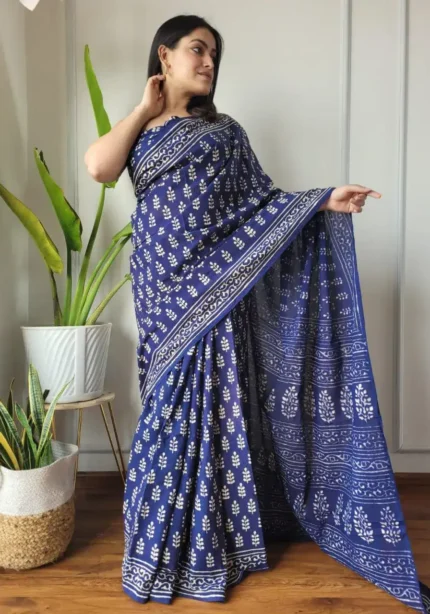 Batik Digital Prints Flowy Linen Silk Cotton Sarees