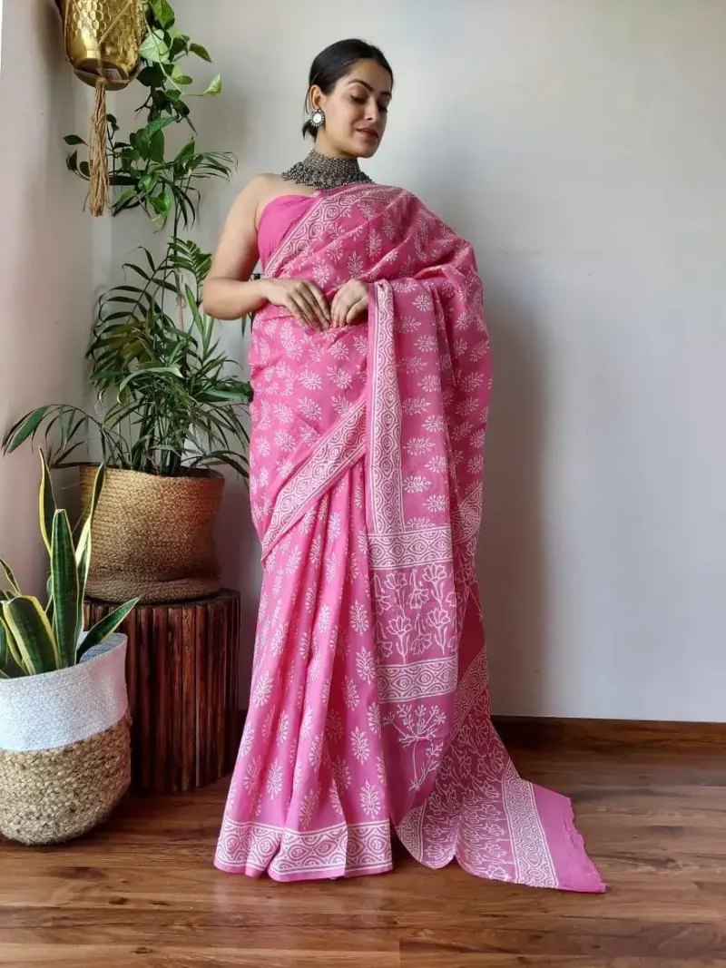Batik Digital Prints Flowy Linen Silk Cotton Sarees