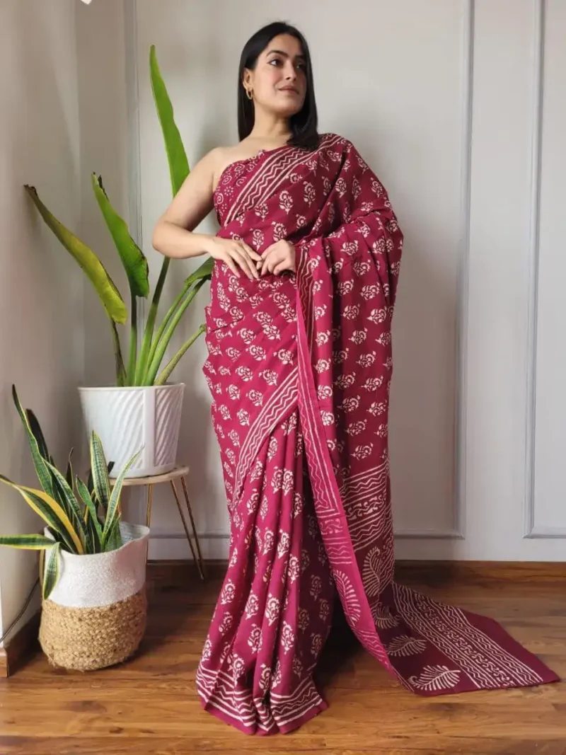 Batik Digital Prints Flowy Linen Silk Cotton Sarees