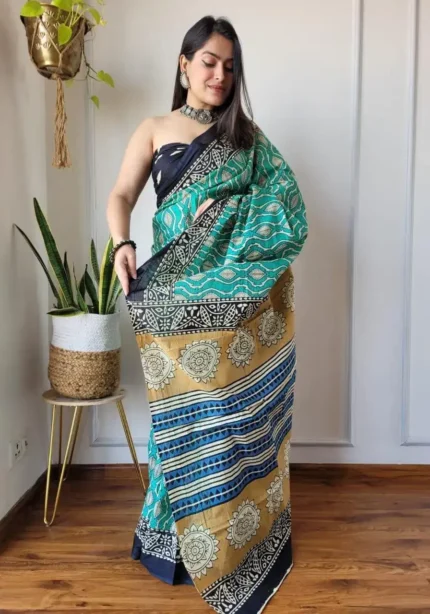 batik-printed-linen-cotton-silk-sarees