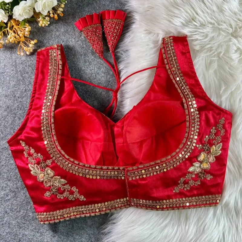 Beautiful Heavy Stars Beads Work Sabyasachi Neck Bridal Blouse