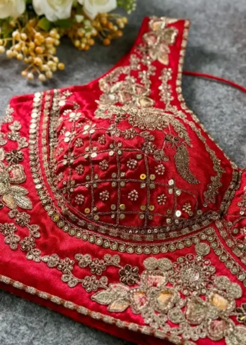 Beautiful Heavy Stars Beads Work Sabyasachi Neck Bridal Blouse