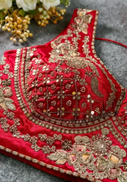 Beautiful Heavy Stars Beads Work Sabyasachi Neck Bridal Blouse