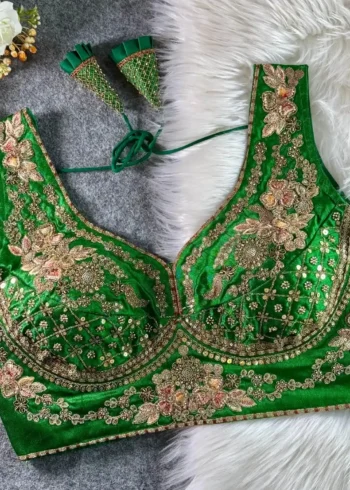 Beautiful Heavy Stars Beads Work Sabyasachi Neck Bridal Blouse