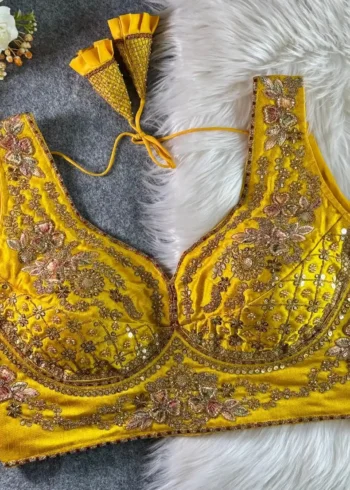 Beautiful Heavy Stars Beads Work Sabyasachi Neck Bridal Blouse