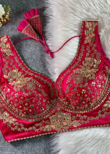 Beautiful Heavy Stars Beads Work Sabyasachi Neck Bridal Blouse