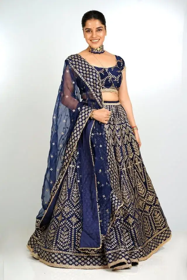 Blue Color Chapat Jari and Coding Dori Embroidery Work Party Wear Lehenga