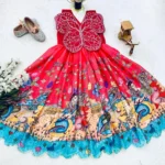 Butterfly Embroidery Patch Digital Printed Kids Gown