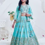 Chinon Silk Heavy Embroidered Stylish Partwear Kids Lehenga