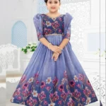 Designer Taby Silk Organza Digital Printed Gown for Kids