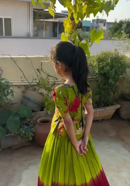 Digital Printed Kediya Style Kids Lehenga Choli