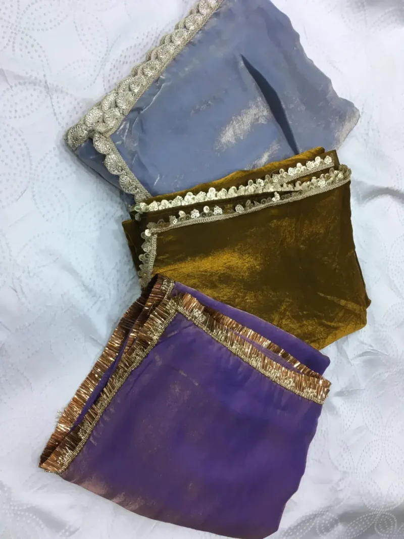 Fendy Silk Cocktail Party Wear Saree With Fancy Lace Border