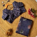 Gold Foil Print With Cutdana Handwork Soft Organza Saree