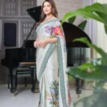 Madhuri Dixit Inspired Cocktail Party Wear Satin Silk Saree