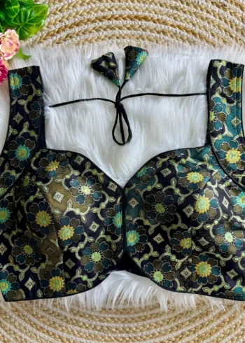 New Sleeves Less Partywear Jacquard Blouse