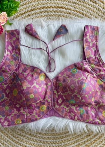 New Sleeves Less Partywear Jacquard Blouse