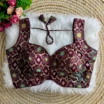 New Sleeves Less Partywear Jacquard Blouse