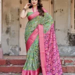 Patola Digital Print Silk Saree With Rich Zari Weaving Border