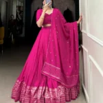 Pure Chanderi Plain Lehenga for Haldi and Mehendi Ceremony