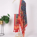 Pure Gaji Silk Digital Printed Bandhej Dupatta With Tassels
