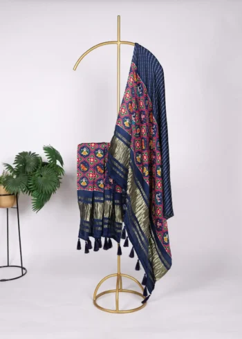 Pure Gaji Silk Digital Printed Bandhej Dupatta With Tassels