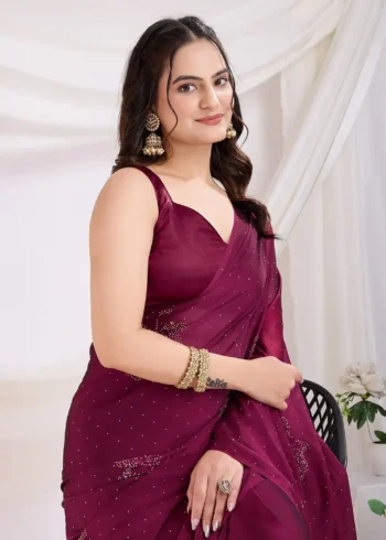 Rangoli Silk Moti Worrk Ready to Wear Sarees
